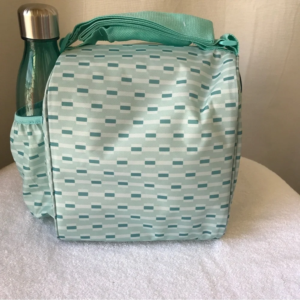 insulated lunch tote for hot & cold food storage‎ in turquoise 7 piece